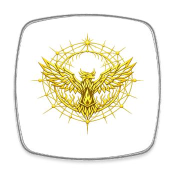 Phoenix Totem Metatron Doré  - Magnet carré - blanc - Devant