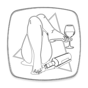 Wine Chill Out Female - Square fridge magnet - white - Front