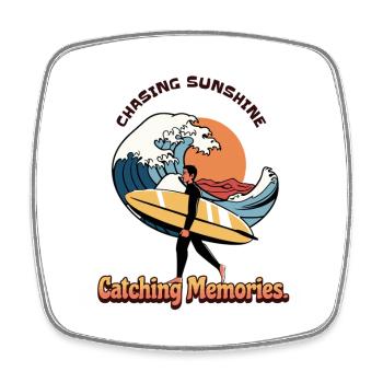 Catching Memories Surf Solnedgång - Square fridge magnet - white - Front