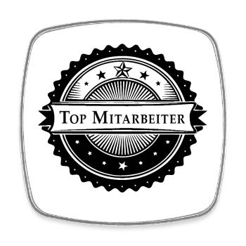 TOP MITARBEITER - Viereckiger Kühlschrankmagnet - Weiß - Vorne