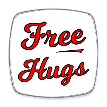 Free Hugs Script auf Schwarz - Viereckiger Kühlschrankmagnet - Weiß - Vorne