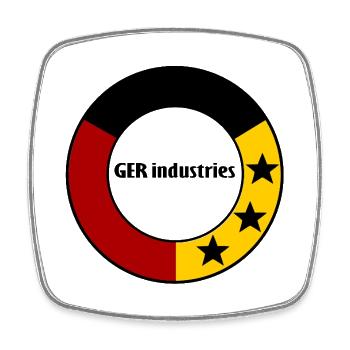 Deutschland schwarz rot gold - Viereckiger Kühlschrankmagnet - Weiß - Vorne