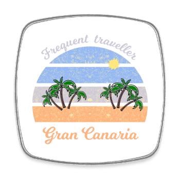 Gran Canaria Palmenstrand Retro - Viereckiger Kühlschrankmagnet - Weiß - Vorne