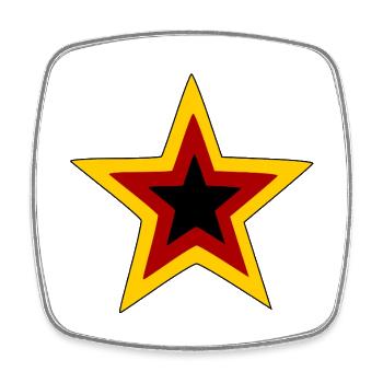 Logo de l’étoile rétro allemande - Magnet carré - blanc - Devant