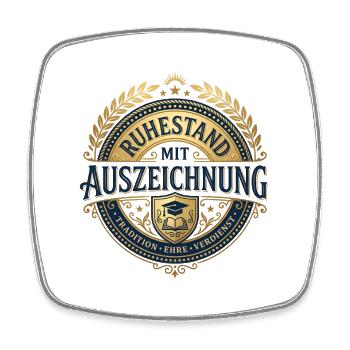 Ruhestand mit Auszeichnung – Elegantes Design - Viereckiger Kühlschrankmagnet - Weiß - Vorne