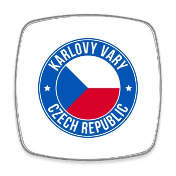 Karlovy Vary Czech Badge - Square fridge magnet - white - Front