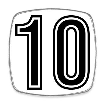 10 Symbole numérique - Magnet carré - blanc - Devant