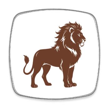 Lion - Square fridge magnet - white - Front