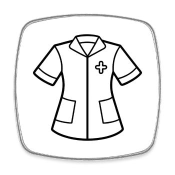 Infirmière Scrub - Magnet carré - blanc - Devant