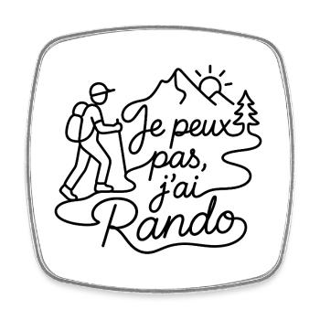 Je peux pas, j'ai Rando - Magnet carré - blanc - Devant