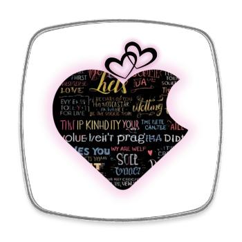 Art de mots d’amour design de cœur - Magnet carré - blanc - Devant