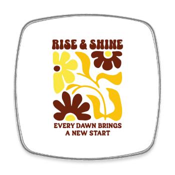 Rise & Shine Flower Start - Magnet carré - blanc - Devant