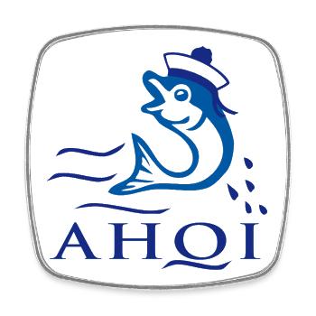 Ahoi Fisch - Viereckiger Kühlschrankmagnet - Weiß - Vorne