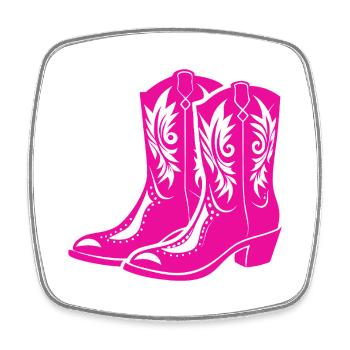 bottes - Magnet carré - blanc - Devant