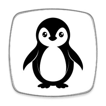 Pingouin - Magnet carré - blanc - Devant