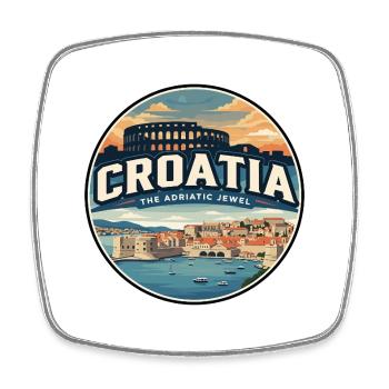 Emblème des murs rétro Croatia de Dubrovnik - Magnet carré - blanc - Devant