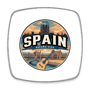 Retro Spain Seville Plaza Badge - Square fridge magnet - white - Front