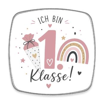 Ich bin 1. Klasse – Einschulung - Viereckiger Kühlschrankmagnet - Weiß - Vorne