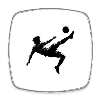 Football - Soccer - Magnet carré - blanc - Devant