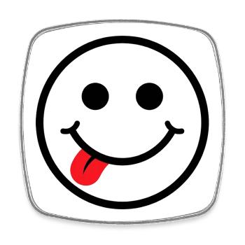 Smilie - Square fridge magnet - white - Front