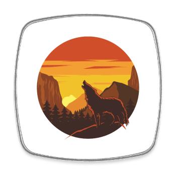 Conception des Monts Wolf Sunset - Magnet carré - blanc - Devant