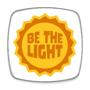 Be The Light Motivierend Positivität Spruch Logo - Viereckiger Kühlschrankmagnet - Weiß - Vorne
