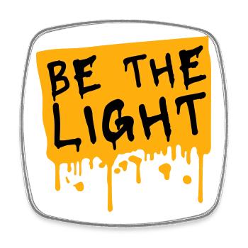 Be The Light Motivierend Positivität Spruch Logo - Viereckiger Kühlschrankmagnet - Weiß - Vorne