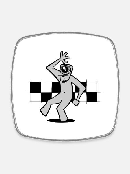 Dancing ska - Square fridge magnet - white
