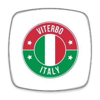 Cercle d’insignes de Viterbe Italie - Magnet carré - blanc - Devant
