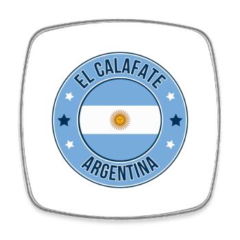 Patagonian Flag Badge: El Calafate - Square fridge magnet - white - Front