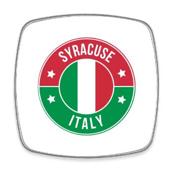 Syracuse Italy Retro Badge - Square fridge magnet - white - Front