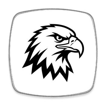 Majestic Eagle Head - Square fridge magnet - white - Front