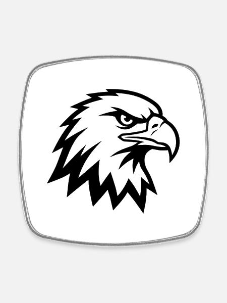 Majestic Eagle Head - Square fridge magnet - white