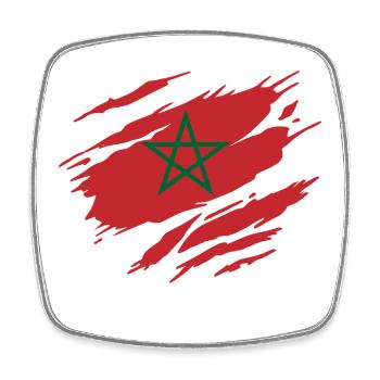 Maroc Drapeau du Maroc marocaine - Magnet carré - blanc - Devant