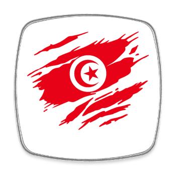 Tunisie Drapeau Tunisien Tunisienne - Magnet carré - blanc - Devant
