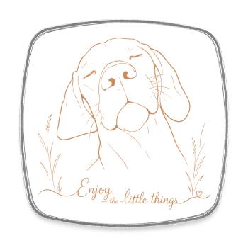 Enjoy the Little Things Vizsla Dog - Square fridge magnet - white - Front