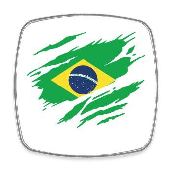 Brazil Brazilian Flag - Square fridge magnet - white - Front