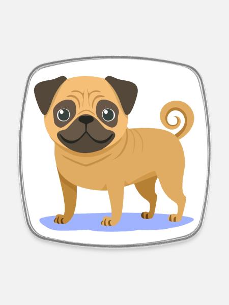 Little Pug (bande dessinée) - Magnet carré - blanc