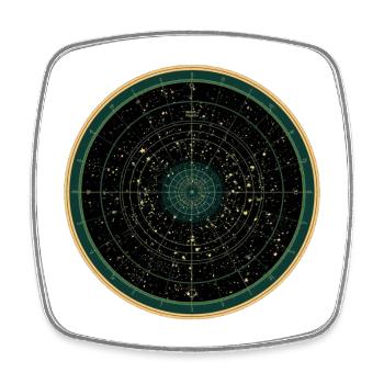 Symbole graphique du ciel nocturne de Polarstern - Magnet carré - blanc - Devant