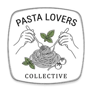 Spaghetti T-Shirt Pasta Lovers Design Women/Men - Square fridge magnet - white - Front