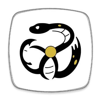 Infinite Snake Symbol Minimal Streetwear - Square fridge magnet - white - Front