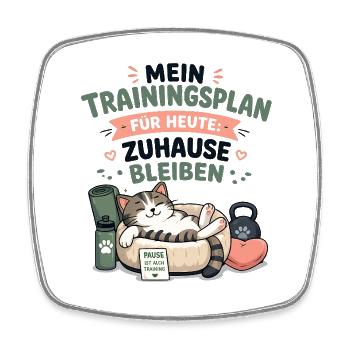 Mein Trainingsplan Heute Zuhause - Viereckiger Kühlschrankmagnet - Weiß - Vorne