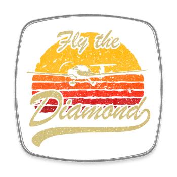 Fly the Diamond Sunset - Square fridge magnet - white - Front