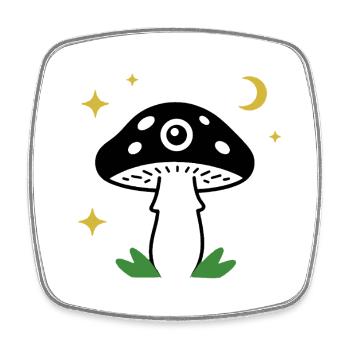 Mystic Eye Mushroom Dark Forest - Square fridge magnet - white - Front