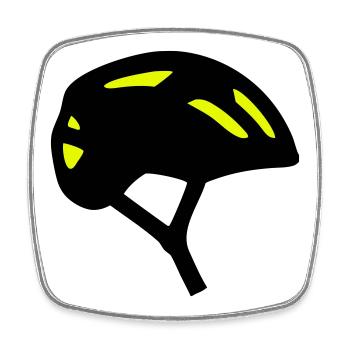 Bicycle Helmet Profile Icon - Square fridge magnet - white - Front