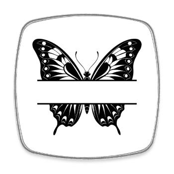 Split Butterfly - Square fridge magnet - white - Front