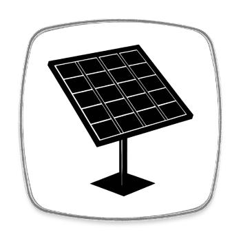 Panneaux solaires - Magnet carré - blanc - Devant