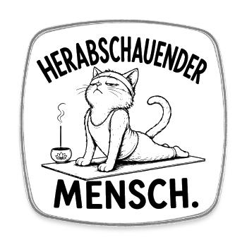 Herabschauender Mensch – Yoga Katze - Viereckiger Kühlschrankmagnet - Weiß - Vorne