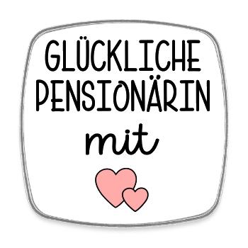 Herz - Glückliche Pensionärin - Viereckiger Kühlschrankmagnet - Weiß - Vorne