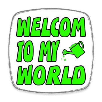 Garden - Square fridge magnet - white - Front